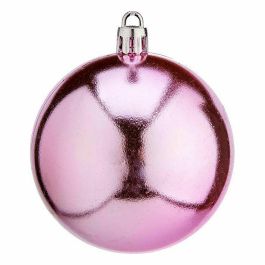 Set de Bolas de Navidad Rosa Plástico Ø 7 cm (12 Unidades) Set de Bolas de Navidad Rosa Plástico Ø 7 cm (12 Unidades)