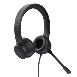 Trust Auriculares Ayda Estéreo con Micrófono Ajustable, Conexión USB, Negro
