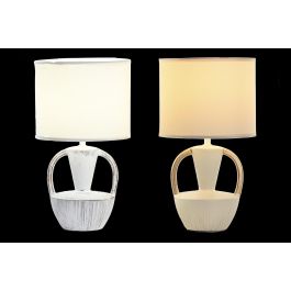 DKD Home Decor Lámpara Sobremesa Blanco Beige 20 x 35 x 20 cm (2 Unidades)