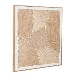 DKD Home Decor Cuadro Scandi Moderno, Set de 2 Unidades. Decoración de Pared de Lienzo y Algodón 100x100 cm, Colores Natural y Blanco.