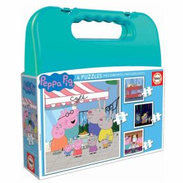 Educa 18112 Puzzles Progresivos Peppa Pig Maleta 4 Puzzles Infantiles 6, 9, 12, 16 Piezas Dificultad Creciente +3 Años Precio: 9.5000004. SKU: S2403685
