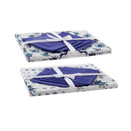 Mantel Tradicional DKD Home Decor Azul Blanco 150 x 0.5 x 150 cm Set de 5 (2 Unidades)