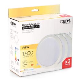 Pack 3 downlights led 18 W luz día 4000 k