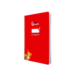 Liderpapel Cuaderno Espiral A4 Pautaguía Tapa Blanda 80 Hojas 75gr Cuadro Pautado 3mm Color Rojo