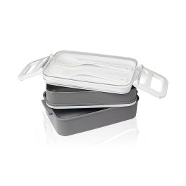 Fiambrera de plástico 2 niveles con cubierta Thermosport (12 Unidades) Fiambrera de plástico 2 niveles con cubierta Thermosport (12 Unidades)