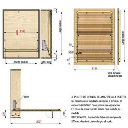 Herrajes Fab.Nacional Somier Vertical para Cama Abatible 105x190 con Patas, sin Placas, Elevadores ni Mueble