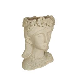 Macetero Romimex Gris Resina Flores Busto 27 x 38 x 23 cm Precio: 50.49999977. SKU: B18NWVYEAJ