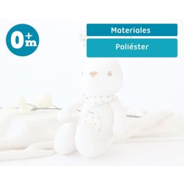 KioKids Peluche Conejito Blanco Suave Blandito Poliéster para Bebé Recién Nacido +0 Meses. Ideal para Cuna, Abrazos y Juego. Regalo.