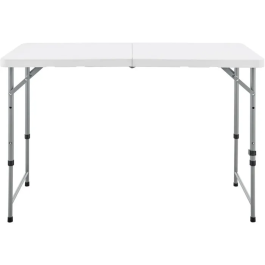 Mesa plegable 120 cm 4 personas con recubrimiento en polvo en tubos de acero uso interior y exterior