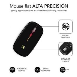 Ratón Inalámbrico por Bluetooth Subblim LED Dual Flat/ Batería recargable/ Hasta 1600 DPI Ratón Inalámbrico por Bluetooth Subblim LED Dual Flat/ Batería recargable/ Hasta 1600 DPI