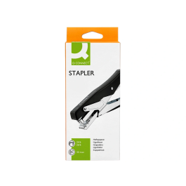 Q-connect Grapadora Tenaza kf14867 Metalizada Negra Tacto Suave Capacidad 25 Hojas Usa Grapas 24/6 y 26/6