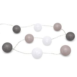 KioKids Guirnalda LED Gris 1,5m con 9 Bolas A Pilas para Habitación Infantil
