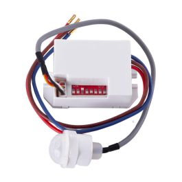 Sensor de Movimiento Infrarrojos Mini para Empotrar, 140° Ángulo, Carga 300W LED / 1200W Incandescentes, 220-240V, Alcance 10m