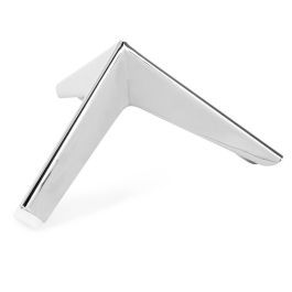 Q&Q Pata Metálica de Metal Duradero Clayton para Sofá y Mueble, 125x125 mm, Altura 120 mm, Cromo Acabado Negro