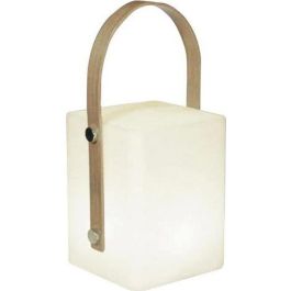 TIKY Farol Inalámbrico con Mango de Bambú - Luz LED Blanco Cálido y Multicolor Regulable - Altura 27cm