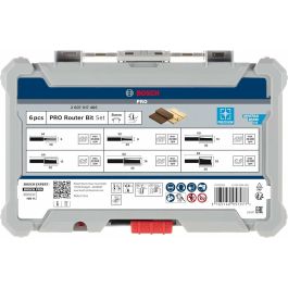 Bosch 2607017466 Juego de Fresas para Fresadoras, 8 mm de Diámetro de Vástago, 6 Piezas en Estuche de Transporte