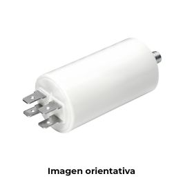 Condensador de arranque mka 7mf 5% 450v ø3,4x7cm con espiga m8 y faston doble konek