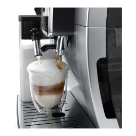 DeLonghi Máquina espresso Dinamica ECAM 380.85.SB, Totalmente automática, 1.8 L, Molinillo integrado, Negro, Plata