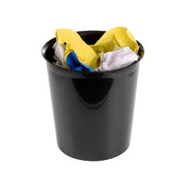 Q-connect Papelera de Plástico Negro Opaco 13 Litros 275x285 mm