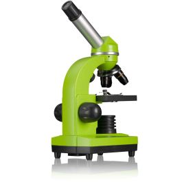 Bresser BRE4007922053509 Microscopio para Estudiantes Biolux SEL Junior, Aumento 40x-1600x, Kit de Experimentación Verde
