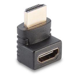 Lindy Adaptador HDMI Macho a Hembra 90 Grados Ángulo Recto Arriba, Soporta 4K UHD 3840x2160@60Hz para Espacios Reducidos
