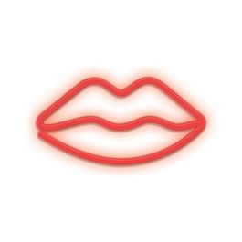 Forever Lámpara Neon LED Lips Red - Decoración Iluminación LED para Pared, USB o Pilas AA