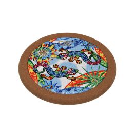 Salvamantel Salamandras Versa 20x20 cm, cerámica con base de corcho (4 Unidades)