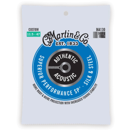 Martin Juego Acústica Authentic Silked Bronze 80/20 Custom Light 11-52 Cuerdas para Guitarra Precio: 9.68999944. SKU: B1GKEDEVA2