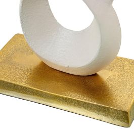 Figura Decorativa Alexandra House Living Blanco Dorado Aluminio Abstracto 23 x 12 x 45 cm