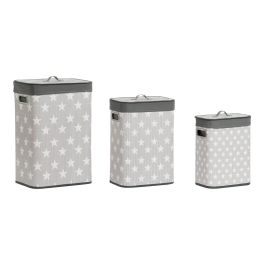 DKD Home Decor Cesta Ropa Set de 3 (2 Unidades) Gris Blanco Bambú Poliéster Algodón MDF 30 x 60 x 40 cm Precio: 108.59000042. SKU: B14NJ4F7EW