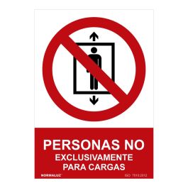 Normaluz Señal prohibido "personas no, exclusivamente para cargas" PVC 0.7mm 30x40cm