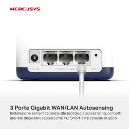 Mercusys Halo H50G Sistema Wi-Fi Malla para Hogar, Doble Banda 2.4/5 GHz, Wi-Fi 5 (802.11ac), Pack de 2 Nodos, Color Blanco