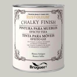 Bruguer Rust-oleum Chalky Finish Pintura a la Tiza Blanco Antiguo 0,750l 5397509 - Acabado Ultra Mate, Efecto Empolvado