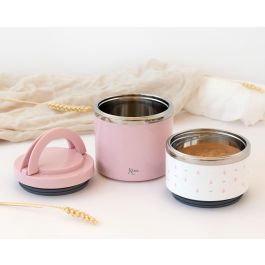 KioKids Termo para Sólidos y Papillas 930 mL Acero Inoxidable Rosa - Doble Compartimento, +0 Meses