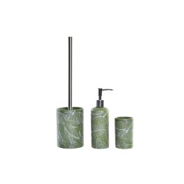 Baño Tropical DKD Home Decor Verde Plateado 9.5 x 37 x 9.5 cm Set de 3