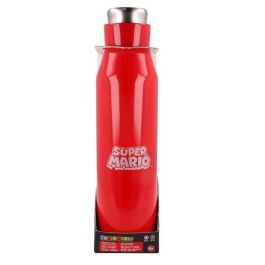 Botella termo de acero inoxidable super mario 580 ml. Botella termo de acero inoxidable super mario 580 ml.