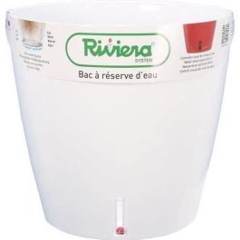 RIVIERA Eva Nueva maceta redonda de plástico - Ø 31 cm - 14,5 L - Blanco RIVIERA Eva Nueva maceta redonda de plástico - Ø 31 cm - 14,5 L - Blanco