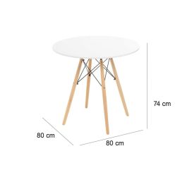 Mesa Blanco Natural 80 x 80 x 74 cm