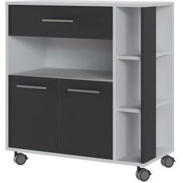 ECO Trolley 2 puertas 1 cajón - Blanco y gris - L 80 x P 39 x H 87 cm Precio: 134.6900005. SKU: B1CVVLP29T