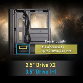 Bitfenix BIT1741675838926 Caja PC Apollo ARGB Semitorre ATX Negra - Sin fuente de alimentación
