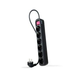 Nanocable 10.37.0006-BK Regleta de Enchufes con Interruptor, 6 Tomas de Corriente con Toma de Tierra, Cable 1.4m, Protección Infantil, 3.680W, Negra Precio: 11.49999972. SKU: S8413614