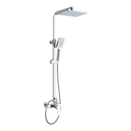 Edm Conjunto de Ducha Serie Altea con Monomando, Rociador Superior, Flexo y Mango de Ducha 3 Funciones, Barra Extensible 70-115cm, Cromado