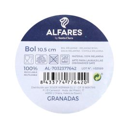 Alfares Bol Melamina Brillo Colección Granadas, 10.5 cm de Diámetro (36 Unidades)