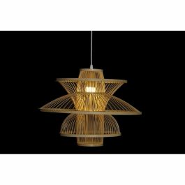 DKD Home Decor Lámpara de Techo Colgante Estilo Balinés de Bambú Natural 50x50x37 cm para Bombilla E27 de 50W Máx.