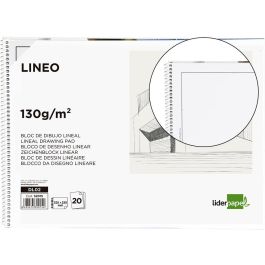 Bloc Dibujo Liderpapel Lineal Arquitectura 230x325 mm 20 Hojas 130 gr-M2 Con Recuadro Perforado 5 unidades