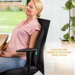 Medisana MC 500 Respaldo de masaje Shiatsu recargable inalámbrico con 2 velocidades, Negro