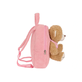 Mochila Infantil Safta Oso de Peluche Rosa 23 x 27 x 7,5 cm