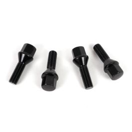 Omp OMPS09521201 Juego 4 Tornillos M12x1.5 Cónico Largo 28mm Llave 17 Negro Din 10.9
