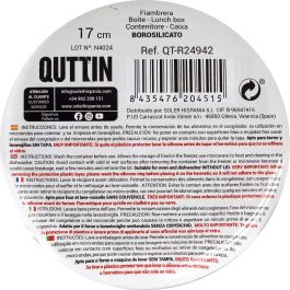 Quttin Fiambrera Redonda Hermética 17 cm 900 cc (6 Unidades)