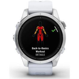 Garmin epix Pro (Gen 2) Smartwatch GPS 42mm AMOLED Pantalla Táctil Wi-Fi Plata Correa Blanca 1.2" 32GB